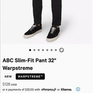 Lululemon ABC Slim fit pants 32” x 32” Black